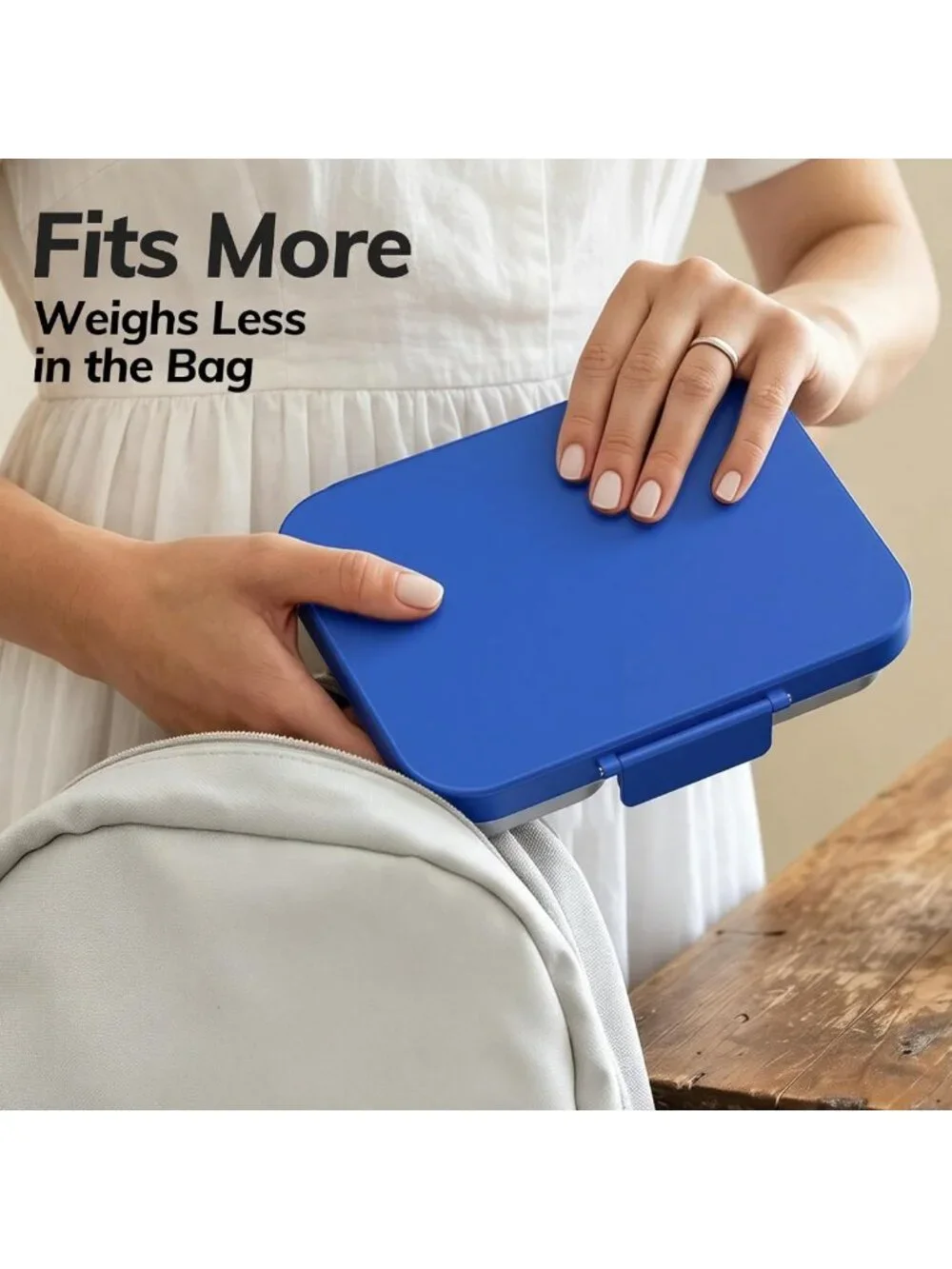 Leak-Proof Stainless Steel Bento Lunch Box, 3 Compartments, BPA-Free, 4.2 Cups